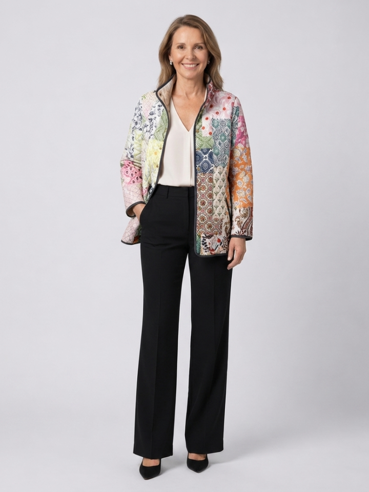 Michèle | Veste Matelassée Fleurs des Champs