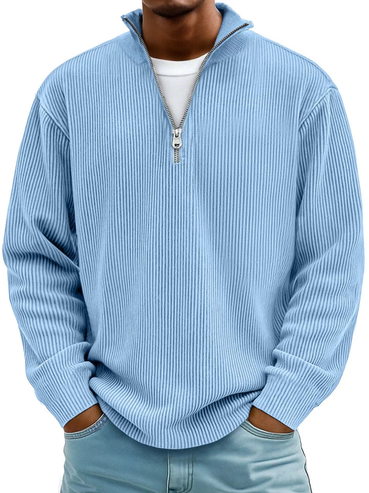 Thibaut | Pull Col Zippé Côtelé