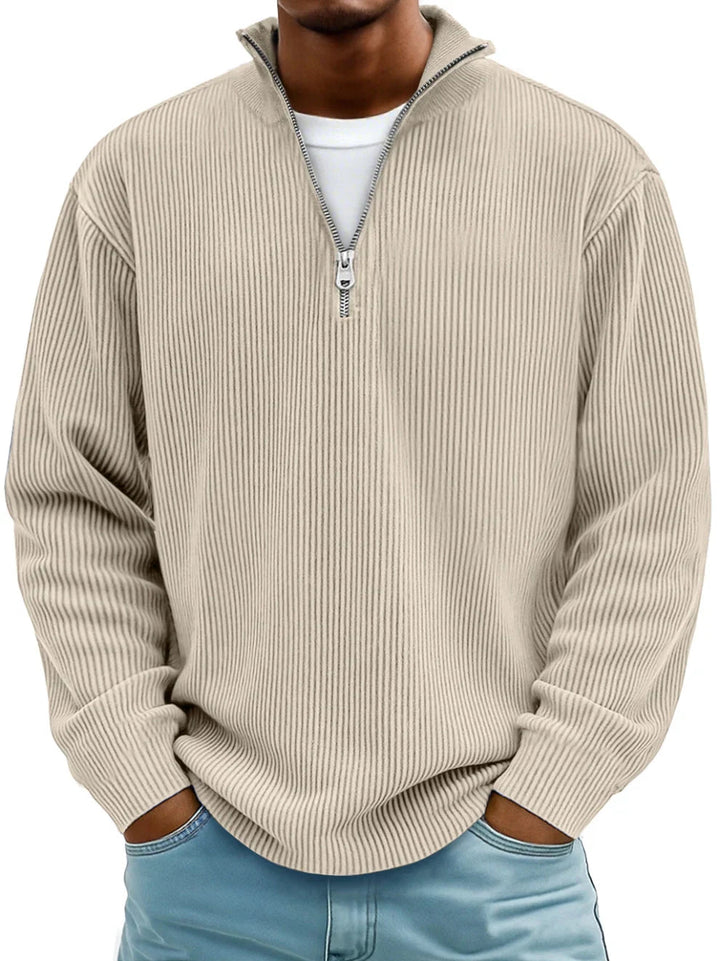 Thibaut | Pull Col Zippé Côtelé