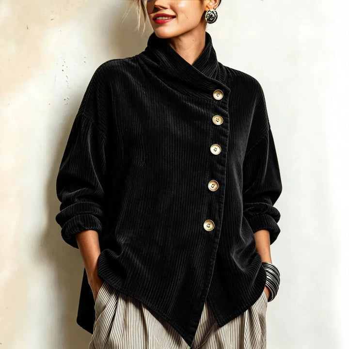 Bérénice™ | Pull côtelé à col montant