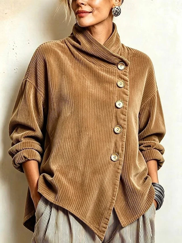 Bérénice™ | Pull côtelé à col montant