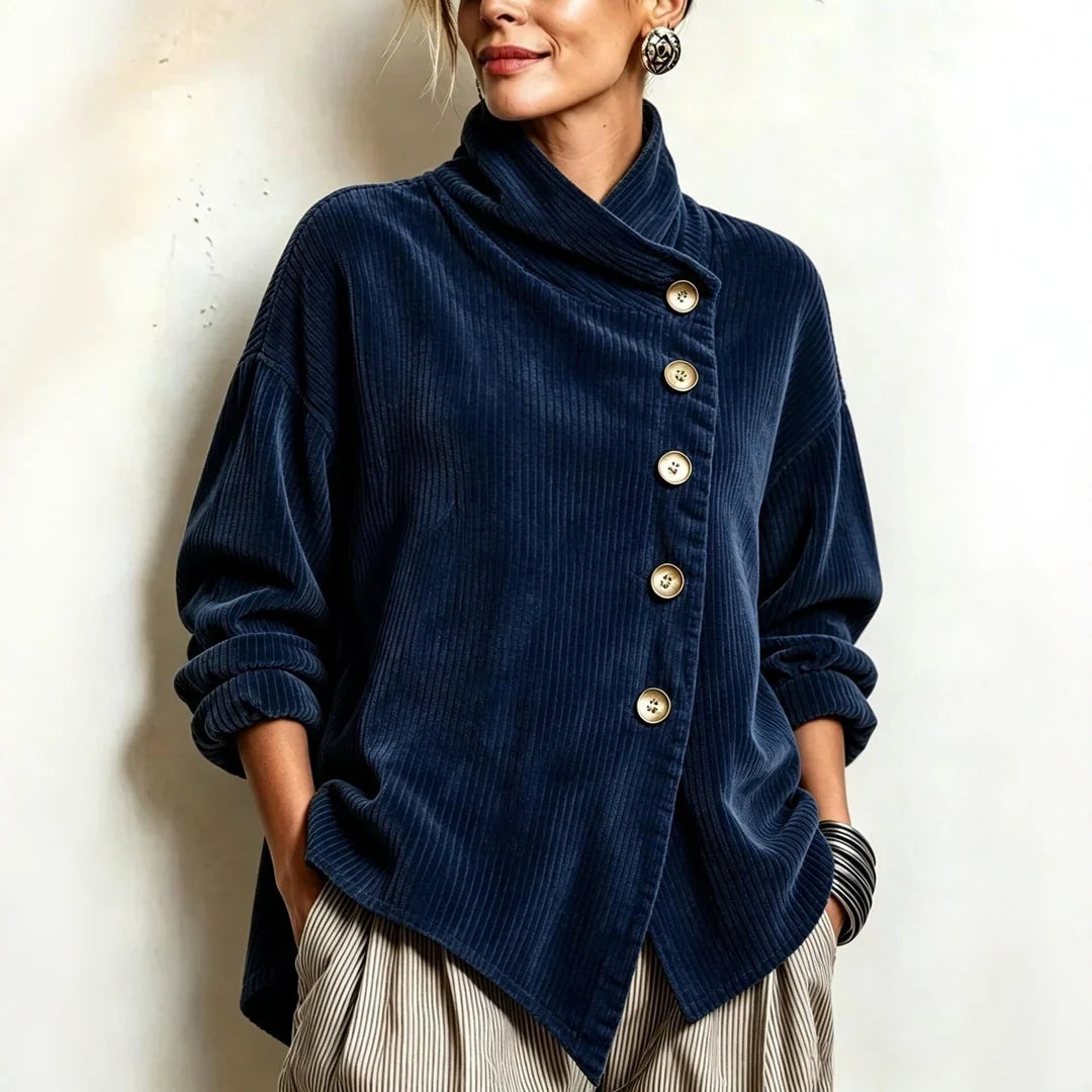 Bérénice™ | Pull côtelé à col montant