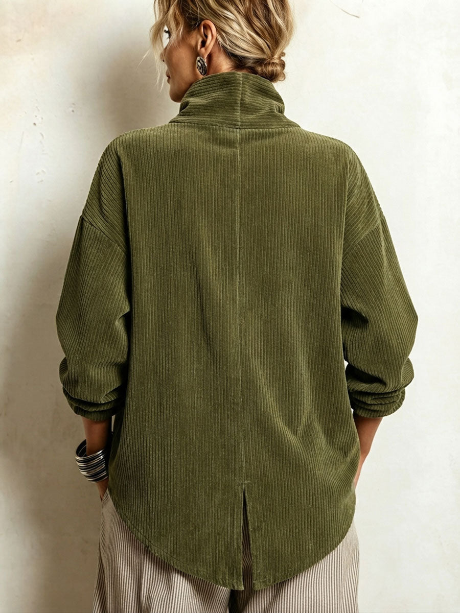Bérénice™ | Pull côtelé à col montant