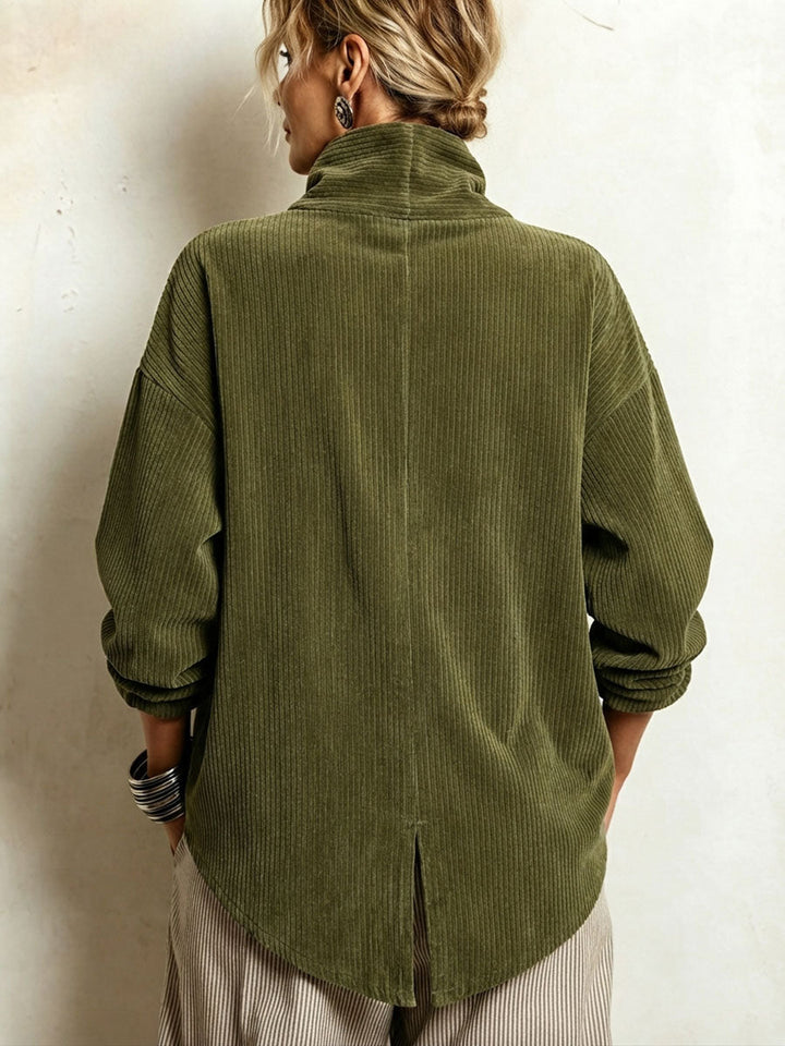 Bérénice™ | Pull côtelé à col montant