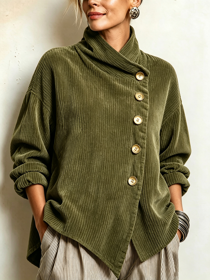 Bérénice™ | Pull côtelé à col montant