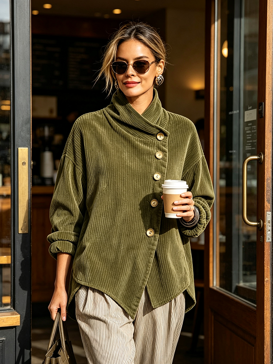 Bérénice™ | Pull côtelé à col montant
