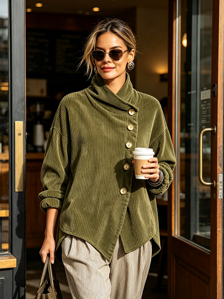 Bérénice™ | Pull côtelé à col montant