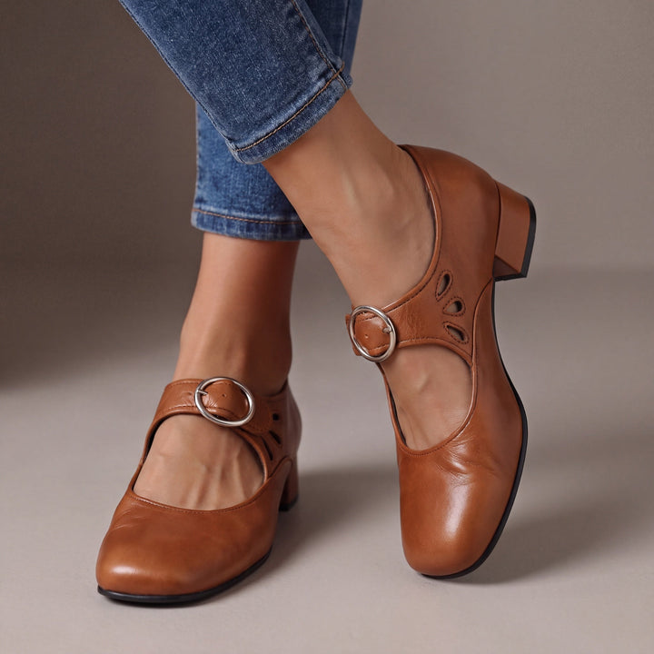 Colette™ | Babies en cuir à talon