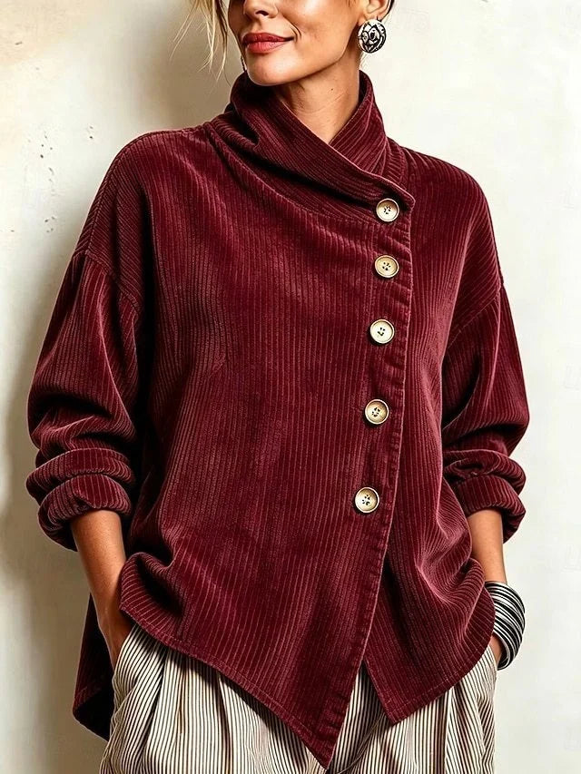 Bérénice™ | Pull côtelé à col montant